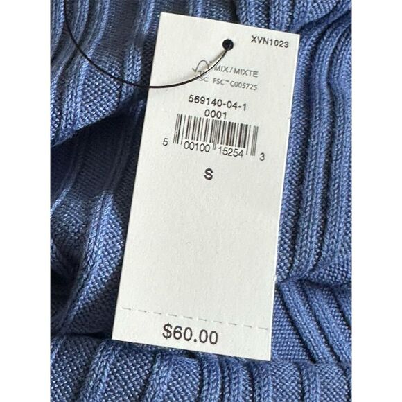 Banana Republic Women's Blue Ribbed Tank Top Size S Square Neck - Picture 5 of 6